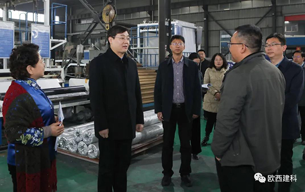 淮安市洪澤區長張灝一行蒞臨歐西建科參觀考察